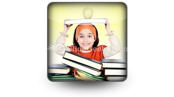 Child Girl Studying PowerPoint Icon S Child Girl Studying PowerPoint Icon S