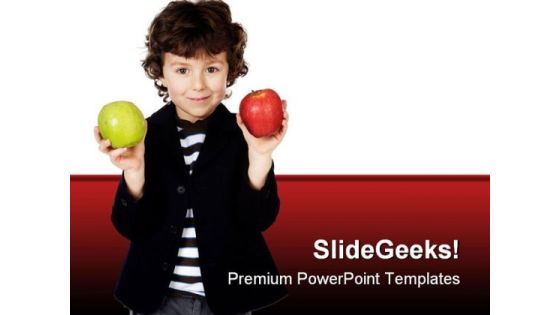 Child With Apple Food PowerPoint Templates And PowerPoint Backgrounds 0511