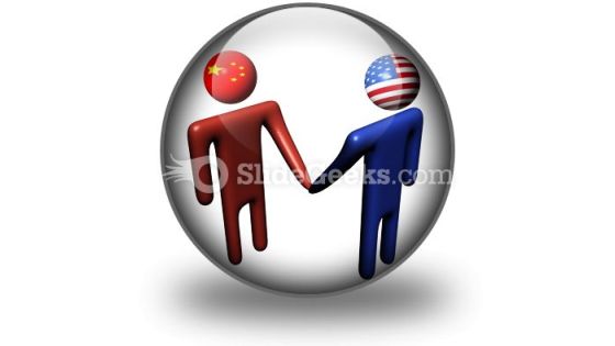Chinese American Meeting PowerPoint Icon C