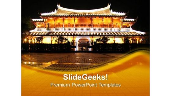 Chinese Pagoda Beauty PowerPoint Templates And PowerPoint Themes 0712