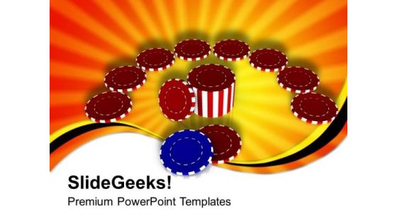 Chips For Poker Entertainment PowerPoint Templates Ppt Backgrounds For Slides 0313
