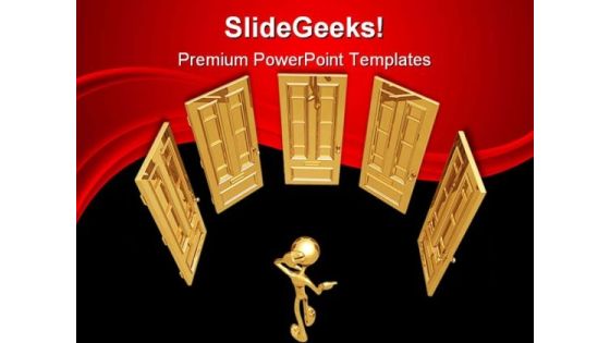 Choose A Door Business PowerPoint Templates And PowerPoint Backgrounds 0311 Choose A Door Business PowerPoint Templates And PowerPoint Backgrounds 0311