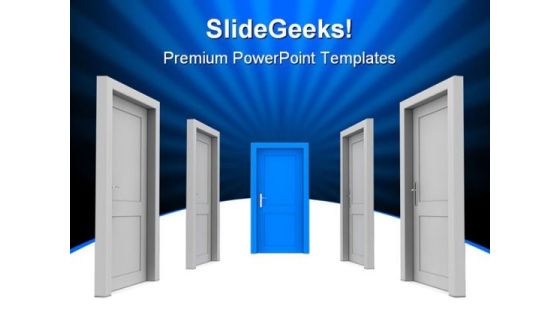 Choose The Door Business PowerPoint Template 0910