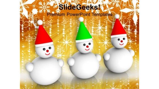 Christmas Background And Snowmen Holidays PowerPoint Templates Ppt Background For Slides 1112