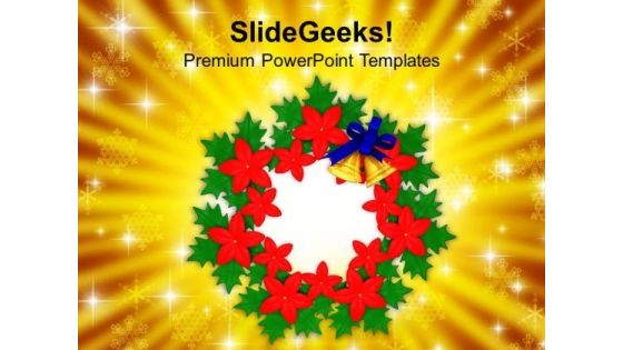Christmas Bell Wreath Decorations PowerPoint Templates Ppt Backgrounds For Slides 1212 Christmas Bell Wreath Decorations PowerPoint Templates Ppt Backgrounds For Slides 1212