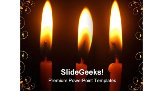 Christmas Candles Holidays PowerPoint Template 1010 Christmas Candles Holidays PowerPoint Template 1010