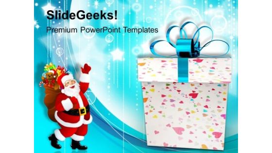 Christmas Gifts With Santa Claus Festival PowerPoint Templates Ppt Backgrounds For Slides 1112