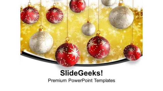 Christmas Hanging Balls Red And White PowerPoint Templates Ppt Backgrounds For Slides 1212 Christmas Hanging Balls Red And White PowerPoint Templates Ppt Backgrounds For Slides 1212
