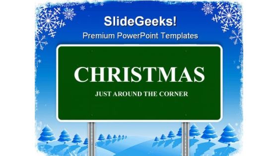Christmas Highway Sign Festival PowerPoint Templates And PowerPoint Backgrounds 0911 Christmas Highway Sign Festival PowerPoint Templates And PowerPoint Backgrounds 0911