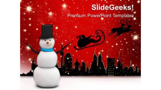 Christmas Theme With Snowman PowerPoint Templates Ppt Backgrounds For Slides 0613 Christmas Theme With Snowman PowerPoint Templates Ppt Backgrounds For Slides 0613