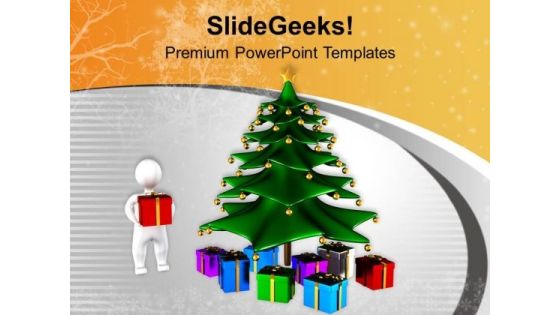 Christmas Tree With 3d Man Festival PowerPoint Templates Ppt Backgrounds For Slides 0513 Christmas Tree With 3d Man Festival PowerPoint Templates Ppt Backgrounds For Slides 0513