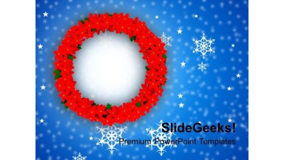 Christmas Wreath In Red Color PowerPoint Templates Ppt Backgrounds For Slides 1212 Christmas Wreath In Red Color PowerPoint Templates Ppt Backgrounds For Slides 1212