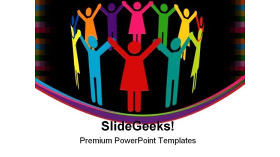 Circle Of Colourful People Teamwork PowerPoint Themes And PowerPoint Slides 0411 Circle Of Colourful People Teamwork PowerPoint Themes And PowerPoint Slides 0411
