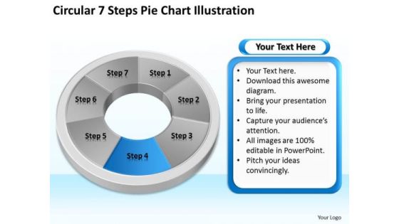 Circular 7 Steps Pie Chart Illustration Business Plan Template PowerPoint Slides Circular 7 Steps Pie Chart Illustration Business Plan Template PowerPoint Slides