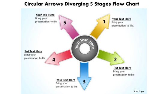 Circular Arrows Diverging 5 Stages Flow Chart Cycle PowerPoint Slides Circular Arrows Diverging 5 Stages Flow Chart Cycle PowerPoint Slides