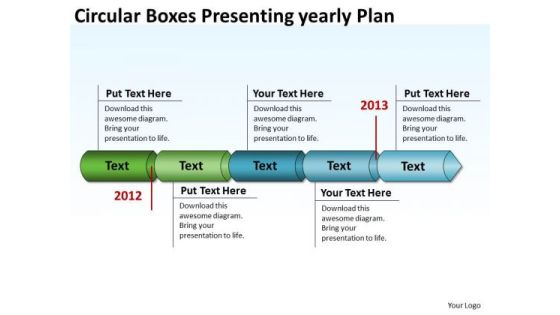 Circular Boxes Presenting Yearly Plan PowerPoint Templates Ppt Slides Graphics Circular Boxes Presenting Yearly Plan PowerPoint Templates Ppt Slides Graphics