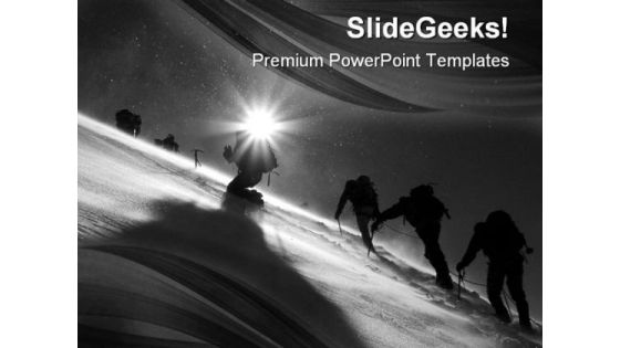 Climbers Climbing Business PowerPoint Templates And PowerPoint Backgrounds 0511
