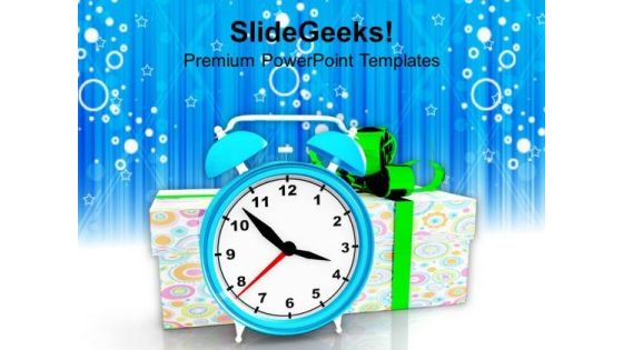 Clock With Presents Celebration Events PowerPoint Templates And PowerPoint Themes 1112 Clock With Presents Celebration Events PowerPoint Templates And PowerPoint Themes 1112
