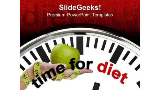 Clock With Words Time For Diet PowerPoint Templates Ppt Backgrounds For Slides 0213 Clock With Words Time For Diet PowerPoint Templates Ppt Backgrounds For Slides 0213