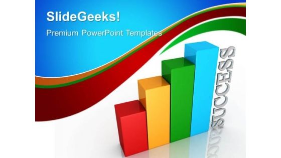 Colored Bar Graph With Success PowerPoint Templates And PowerPoint Themes 0412