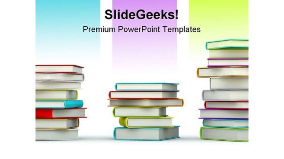 Colored Books Education PowerPoint Themes And PowerPoint Slides 0611
