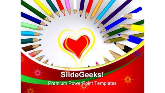 Colored Drawing Pencils Education PowerPoint Themes And PowerPoint Slides 0911