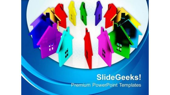 Colored Houses Real Estate PowerPoint Templates And PowerPoint Themes 0812 Colored Houses Real Estate PowerPoint Templates And PowerPoint Themes 0812
