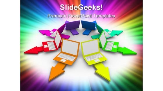 Colored Laptops On Arrows Internet PowerPoint Templates And PowerPoint Backgrounds 0111 Colored Laptops On Arrows Internet PowerPoint Templates And PowerPoint Backgrounds 0111