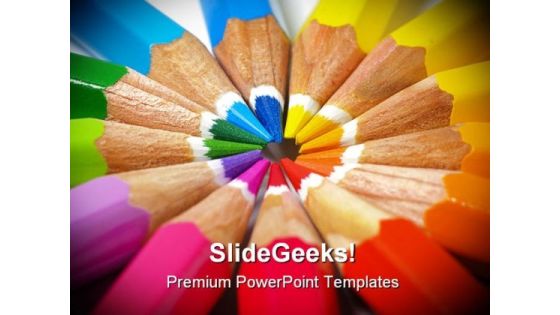Colored Pencils Education PowerPoint Templates And PowerPoint Backgrounds 0811