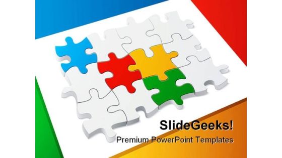 Colored Puzzle Teamwork PowerPoint Templates And PowerPoint Backgrounds 0211