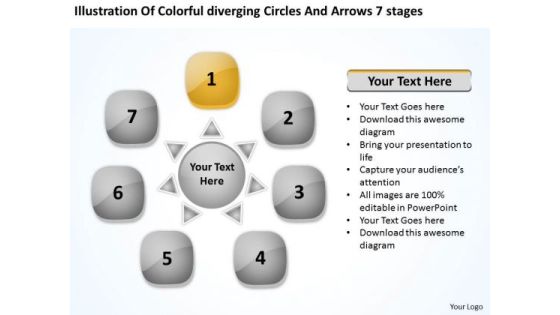 Colorful Diverging Circles And Arrows 7 Stages Circular Process Network PowerPoint Templates Colorful Diverging Circles And Arrows 7 Stages Circular Process Network PowerPoint Templates