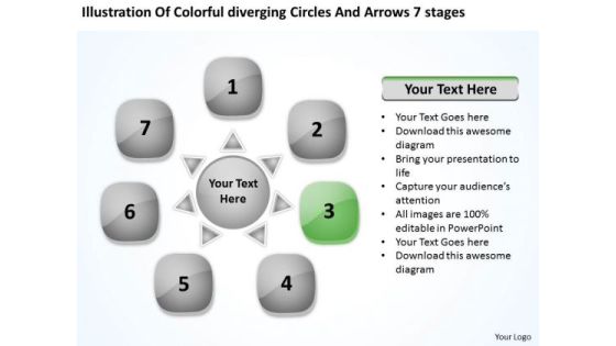 Colorful Diverging Circles And Arrows 7 Stages Venn Network PowerPoint Slides Colorful Diverging Circles And Arrows 7 Stages Venn Network PowerPoint Slides