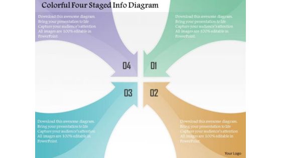 Colorful Four Staged Info Diagram PowerPoint Template Colorful Four Staged Info Diagram PowerPoint Template