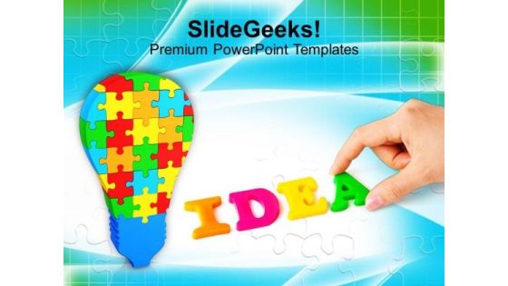 Colorful Jigsaw Puzzle With Word Idea PowerPoint Templates Ppt Backgrounds For Slides 0113 Colorful Jigsaw Puzzle With Word Idea PowerPoint Templates Ppt Backgrounds For Slides 0113