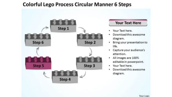 Colorful Lego Process Circular Manner 6 Steps Business Plan Outline PowerPoint Slides Colorful Lego Process Circular Manner 6 Steps Business Plan Outline PowerPoint Slides
