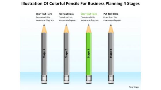 Colorful Pencils For Business Planning 4 Stages Ppt Plans PowerPoint Templates