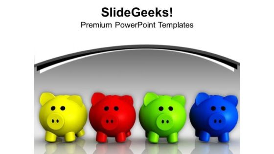 Colorful Piggy Banks Money Saving Concept PowerPoint Templates Ppt Backgrounds For Slides 0113 Colorful Piggy Banks Money Saving Concept PowerPoint Templates Ppt Backgrounds For Slides 0113