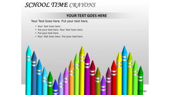 Colorful School Time Crayons PowerPoint Slides And Ppt Editable Graphics