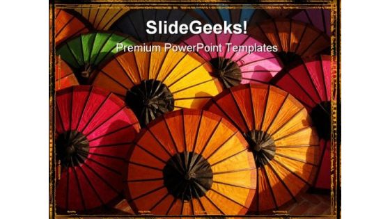 Colorful Sumbrellas Abstract PowerPoint Templates And PowerPoint Backgrounds 0211