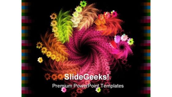 Colorful Twirl Rays Beauty PowerPoint Templates And PowerPoint Backgrounds 0411