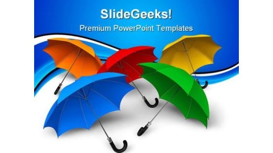 Colorful Umbrellas Business PowerPoint Templates And PowerPoint Backgrounds 0311 Colorful Umbrellas Business PowerPoint Templates And PowerPoint Backgrounds 0311