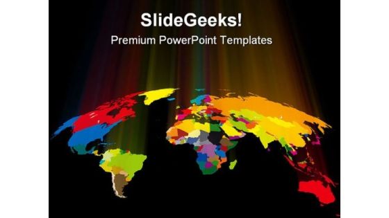 Coloured World Globe PowerPoint Themes And PowerPoint Slides 0411