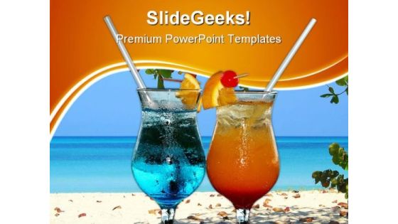 Colourful Cocktails Food PowerPoint Templates And PowerPoint Backgrounds 0411