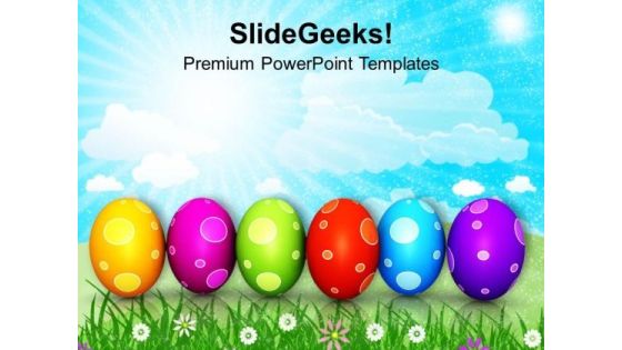Colourful Easter Eggs In A Row PowerPoint Templates Ppt Backgrounds For Slides 0313 Colourful Easter Eggs In A Row PowerPoint Templates Ppt Backgrounds For Slides 0313