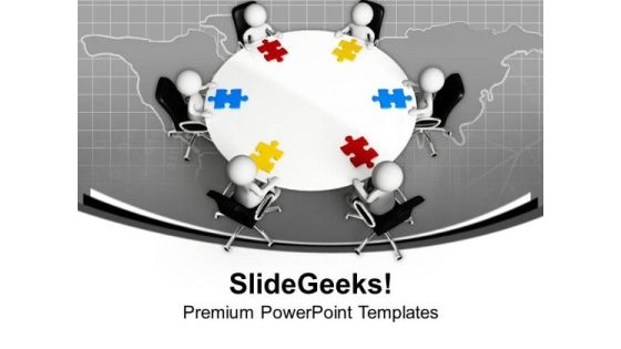 Combine All The Solution Puzzle In Team Meeting PowerPoint Templates Ppt Backgrounds For Slides 0613
