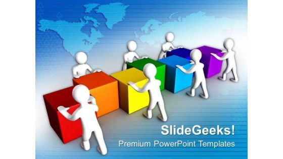 Combine Cubes To Work As Teamwork PowerPoint Templates Ppt Backgrounds For Slides 0513