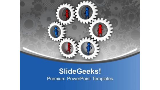 Come Out Of The Gears PowerPoint Templates Ppt Backgrounds For Slides 0613