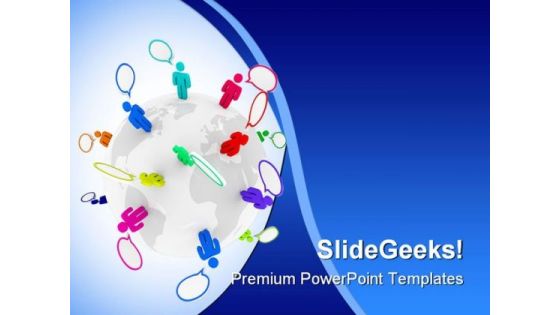 Communication People PowerPoint Template 1010