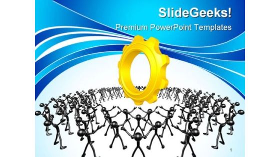 Community Gears Industrial PowerPoint Themes And PowerPoint Slides 0511