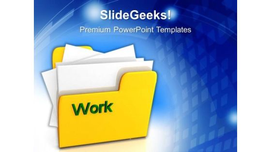Computer Folder With Work PowerPoint Templates And PowerPoint Themes 0912